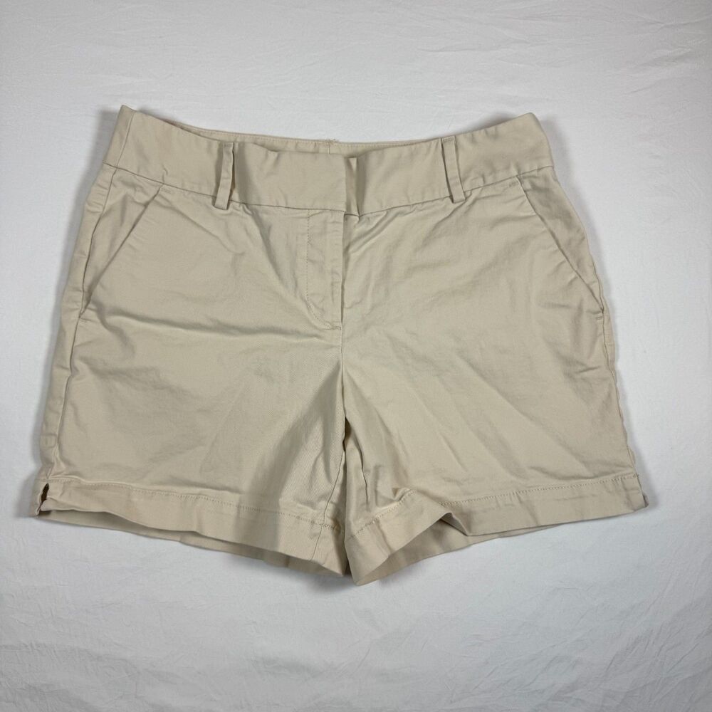 LOFT Riviera Chino Shorts Women's Size 8 Khaki Tan Flat Front